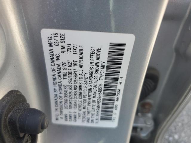 2HKRM4H53GH640509 - 2016 HONDA CR-V EX SILVER photo 13