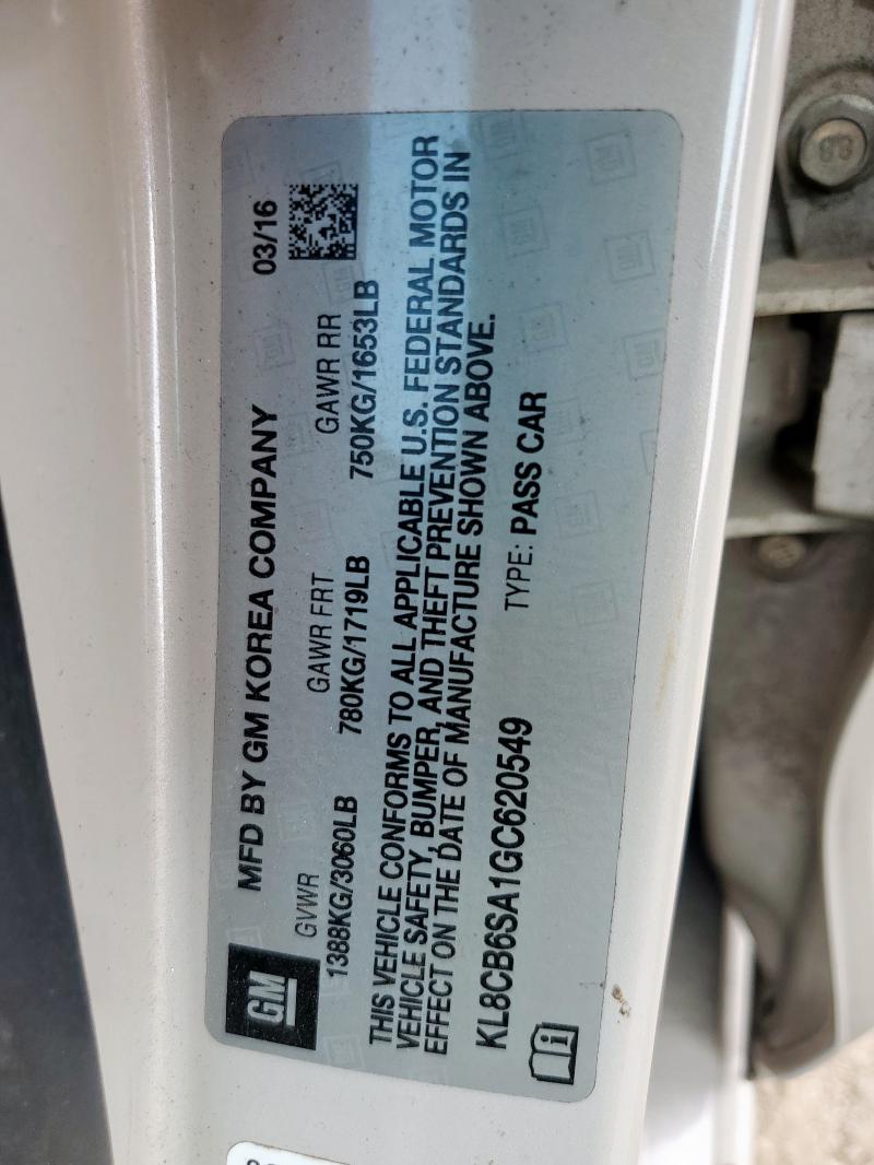 KL8CB6SA1GC620549 - 2016 CHEVROLET SPARK LS ვერცხლისფერი ფოტო 12