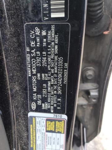 3KPF24AD9KE013305 - 2019 KIA FORTE FE BLACK photo 13