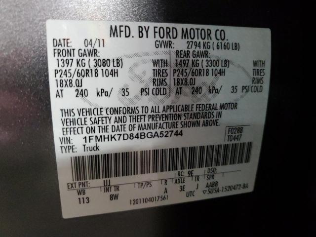 1FMHK7D84BGA52744 - 2011 FORD EXPLORER XLT Boz foto 13