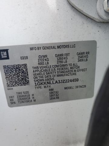 1GKKNLLA3JZ224459 - 2018 GMC ACADIA SLE WHITE photo 13