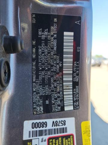 5TDYK3DC9ES473919 - 2014 TOYOTA SIENNA XLE GRAY photo 13
