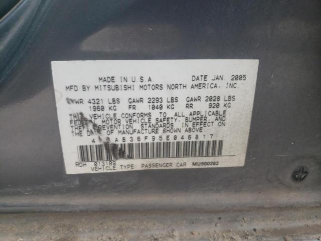 4A3AB36F95E046817 - 2005 MITSUBISHI GALANT ES MEDIUM GRAY photo 13