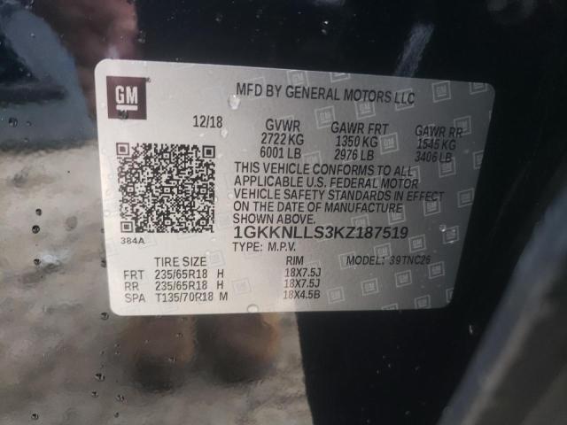 1GKKNLLS3KZ187519 - 2019 GMC ACADIA SLE შავი ფოტო 13