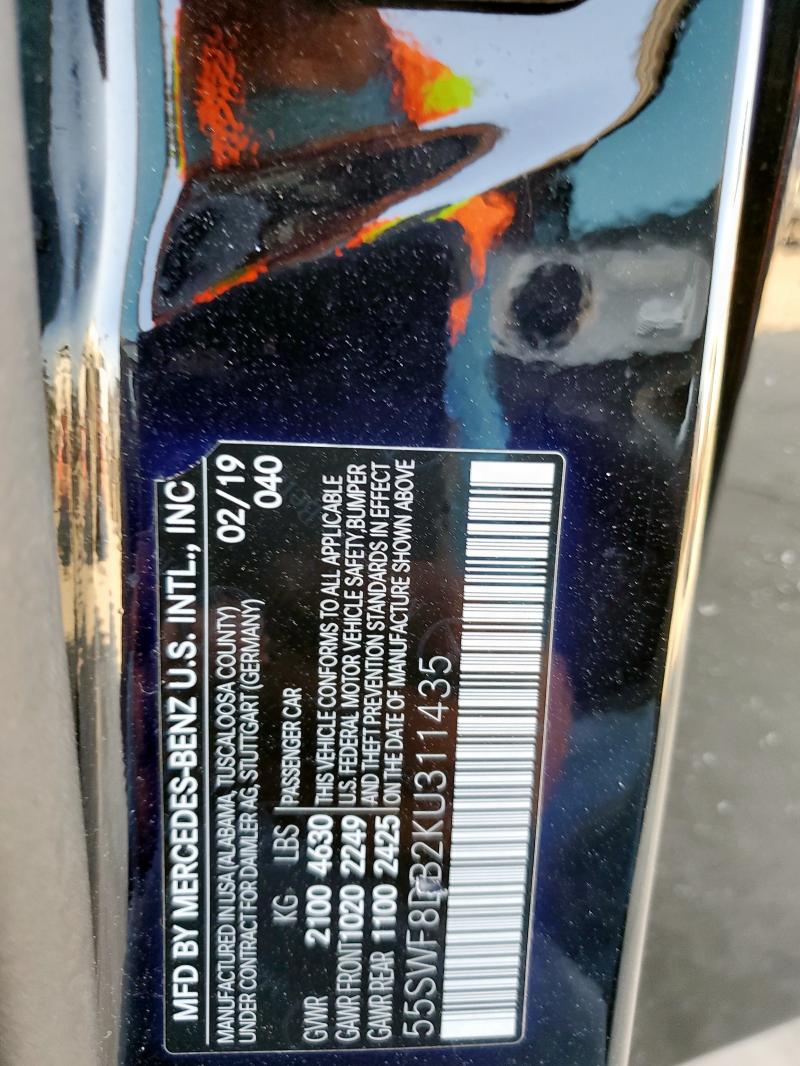 55SWF8DB2KU311435 - 2019 MERCEDES-BENZ C 300 黑色 照片 12