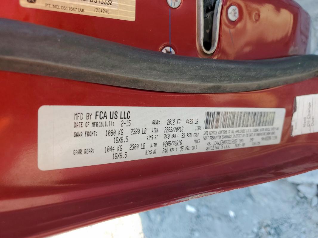 1C4NJCBA5FD313332 - 2015 JEEP COMPASS SPORT 勃艮第红 照片 13