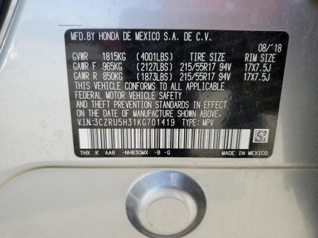 3CZRU5H31KG701419 - 2019 HONDA HR-V LX Silber Foto 13