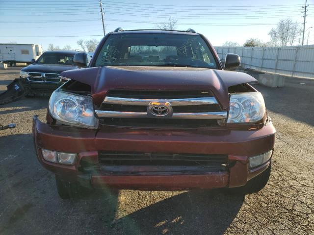 JTEBU14R558036301 - 2005 TOYOTA 4RUNNER SR5 BURGUNDY photo 5