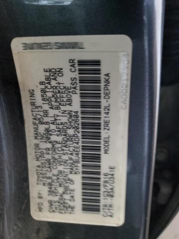 5YFBU4EE4DP202604 - 2013 TOYOTA COROLLA BASE Մոխրագույն լուսանկար 12