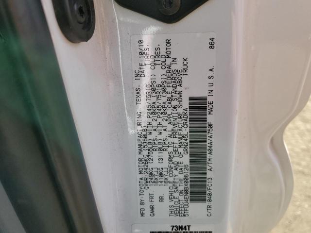 5TFUU4EN0BX008126 - 2011 TOYOTA TACOMA ACCESS CAB Ақ фото 12