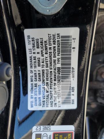 19XFA1F82AE014968 - 2010 HONDA CIVIC EX BLACK photo 12
