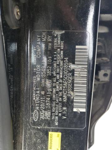 KMHCT5AE5CU018594 - 2012 HYUNDAI ACCENT GLS შავი ფოტო 12