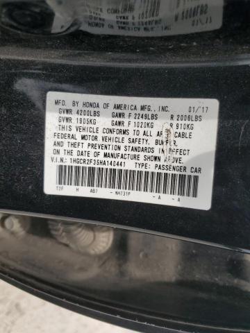 1HGCR2F35HA140441 - 2017 HONDA ACCORD LX BLACK photo 12