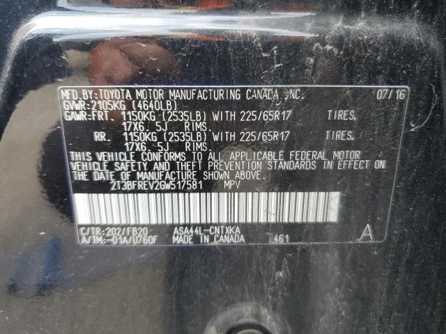 2T3BFREV2GW517581 - 2016 TOYOTA RAV4 LE BLACK photo 13