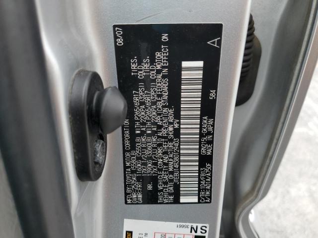 JTEBU14R380129403 - 2008 TOYOTA 4RUNNER SR5 Srebrny zdjęcie 13