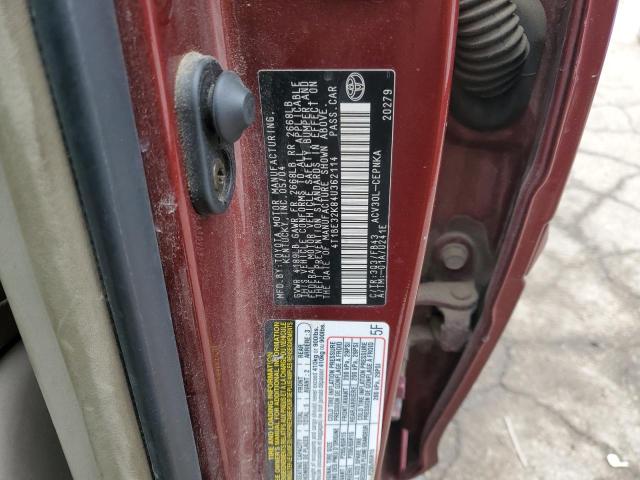 4T1BE32K84U362114 - 2004 TOYOTA CAMRY LE RED photo 12