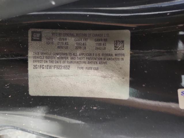 2G1FG1EW1F9231652 - 2015 CHEVROLET CAMARO SS BLACK photo 12