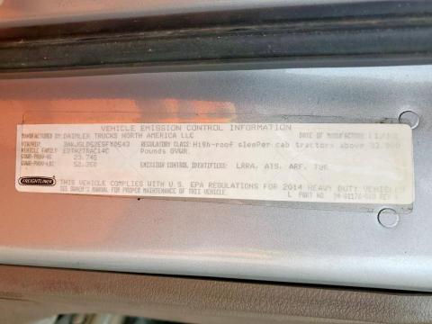 3AKJGLD52ESFY0543 - 2014 FREIGHTLINER CASCADIA 1 银色 照片 10