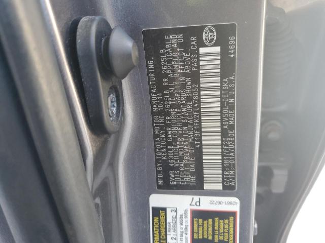 4T1BF1FK2FU478052 - 2015 TOYOTA CAMRY LE GRAY photo 12