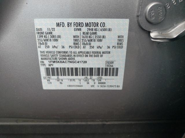 1FM5K8AC7NGC41720 - 2022 FORD EXPLORER POLICE INTERCEPTOR 银色 照片 13