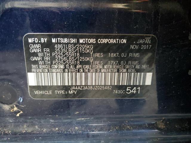 JA4AZ3A38JZ025482 - 2018 MITSUBISHI OUTLANDER SE BLUE photo 13