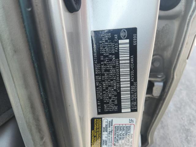 4T1BE32K45U633865 - 2005 TOYOTA CAMRY LE SILVER photo 12
