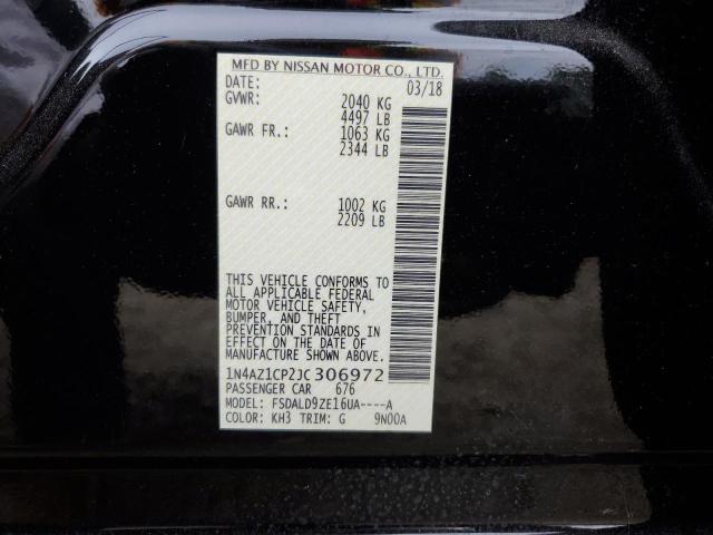 1N4AZ1CP2JC306972 - 2018 NISSAN LEAF S BLACK photo 13