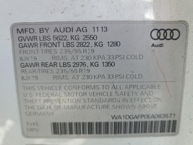 WA1DGAFP0EA063571 - 2014 AUDI Q5 PREMIUM PLUS 白色 照片 13