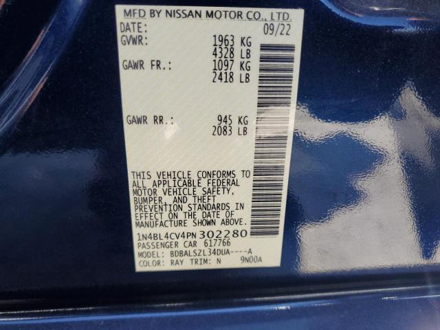 1N4BL4CV4PN302280 - 2023 NISSAN ALTIMA SR 蓝色 照片 13