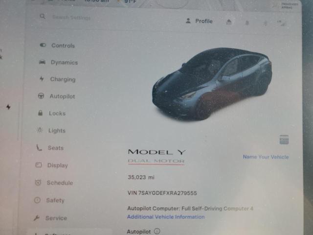 7SAYGDEFXRA279555 - 2024 TESLA MODEL Y GRAY photo 9