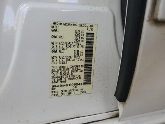 5N1AR1NN4BC609044 - 2011 NISSAN PATHFINDER S თეთრი ფოტო 12