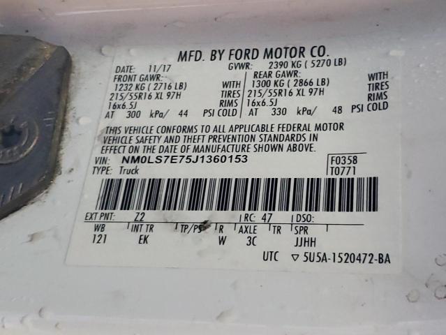 NM0LS7E75J1360153 - 2018 FORD TRANSIT CO XL Екі түсті фото 14