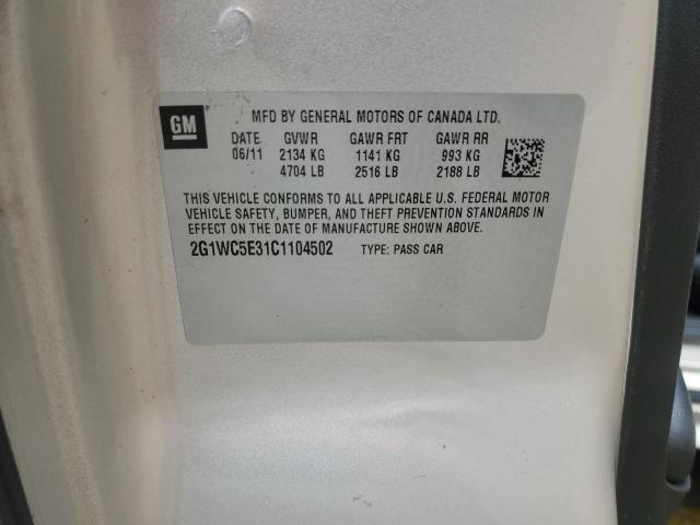 2G1WC5E31C1104502 - 2012 CHEVROLET IMPALA LTZ BEIGE photo 12