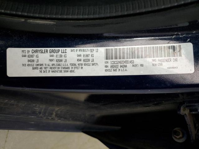 1C3CDZAB2DN551453 - 2013 DODGE AVENGER SE 蓝色 照片 12