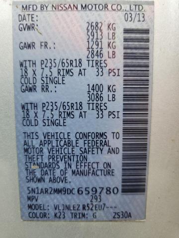 5N1AR2MM9DC659780 - 2013 NISSAN PATHFINDER S Күміс фото 13