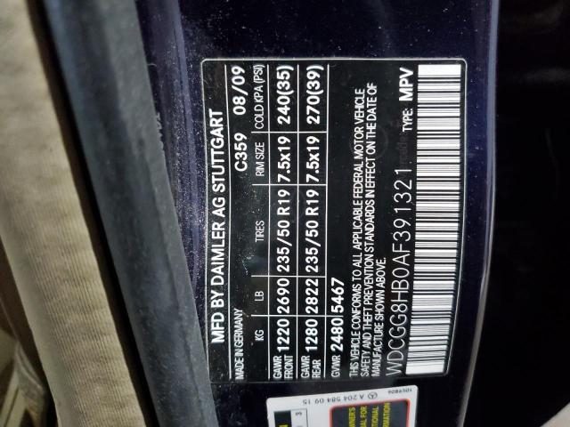 WDCGG8HB0AF391321 - 2010 MERCEDES-BENZ GLK 350 4MATIC BLUE photo 13