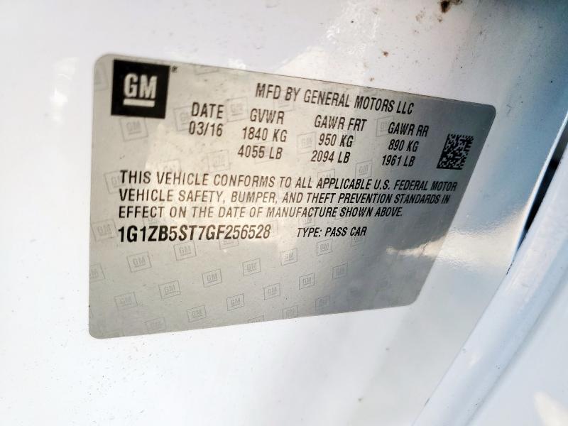 1G1ZB5ST7GF256528 - 2016 CHEVROLET MALIBU LS 白色 照片 12