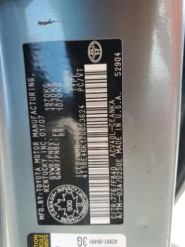 4T1BE46K17U653624 - 2007 TOYOTA CAMRY CE 绿色 照片 12