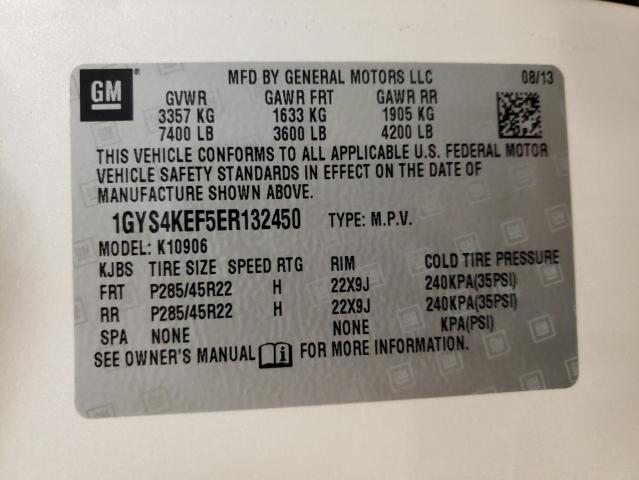 1GYS4KEF5ER132450 - 2014 CADILLAC ESCALADE ESV PLATINUM თეთრი ფოტო 13