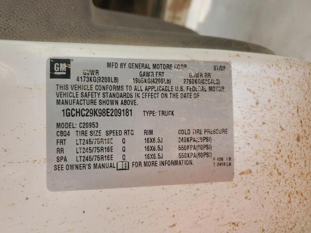 1GCHC29K98E209181 - 2008 CHEVROLET SILVERADO C2500 HEAVY DUTY WHITE photo 12