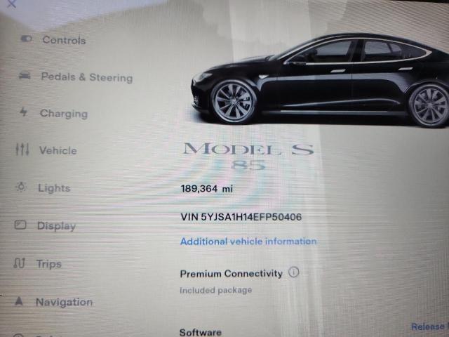 5YJSA1H14EFP50406 - 2014 TESLA MODEL S 黑色 照片 9