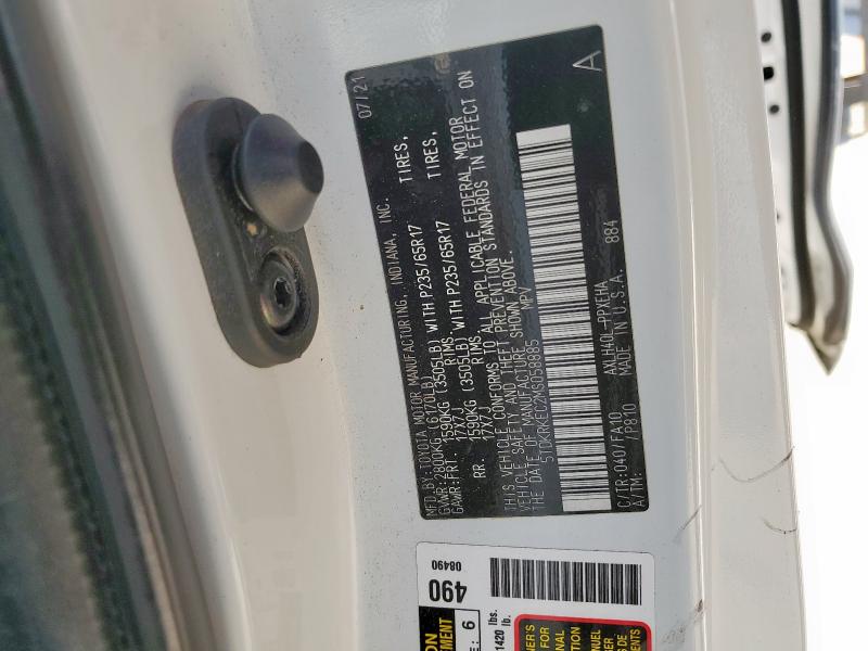 5TDKRKEC2MS058885 - 2021 TOYOTA SIENNA LE Biały zdjęcie 12