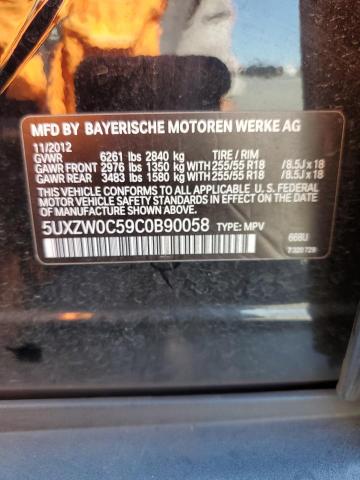5UXZW0C59C0B90058 - 2012 BMW X5 XDRIVE35D BLACK photo 13