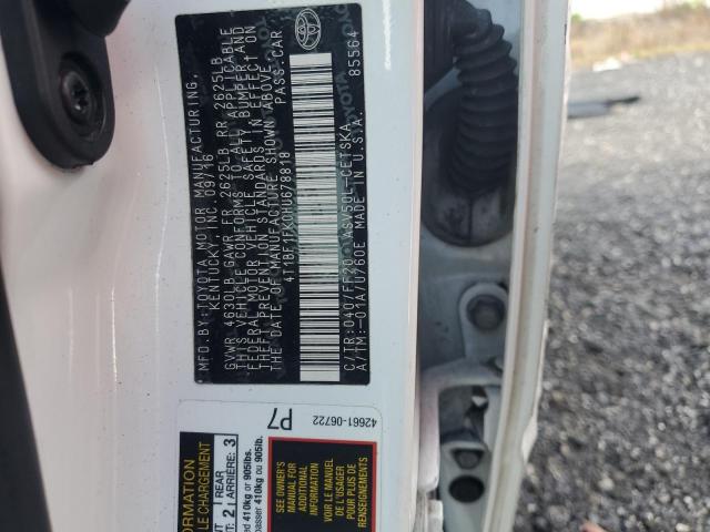 4T1BF1FK0HU678818 - 2017 TOYOTA CAMRY LE WHITE photo 12