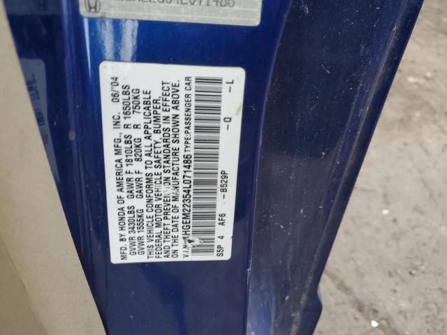 1HGEM22354L071486 - 2004 HONDA CIVIC DX VP Blau Foto 12