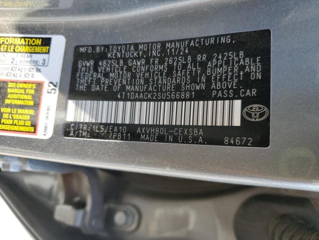 4T1DAACK2SU566881 - 2025 TOYOTA CAMRY XSE Графитовый фото 12