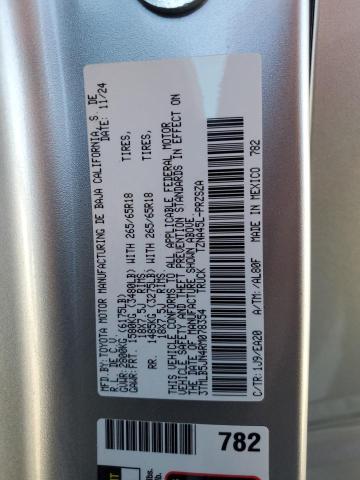 3TMLB5JN4RM078354 - 2024 TOYOTA TACOMA DOUBLE CAB ვერცხლისფერი ფოტო 12