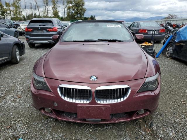 WBAEK73475B325700 - 2005 BMW 645 CI AUTOMATIC BURGUNDY photo 5