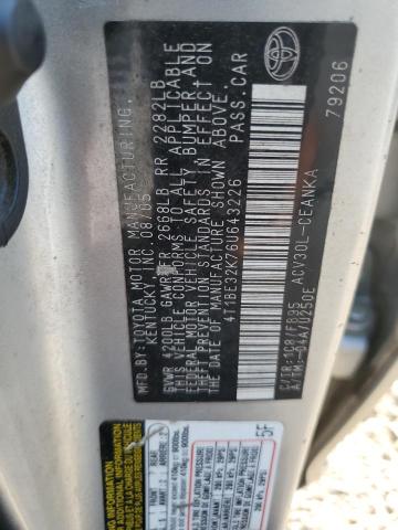 4T1BE32K76U643226 - 2006 TOYOTA CAMRY LE SILVER photo 12