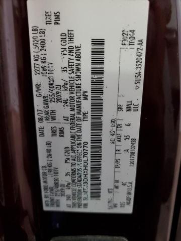 5LMTJ3DHXHUL70770 - 2017 LINCOLN MKC RESERVE BURGUNDY photo 13